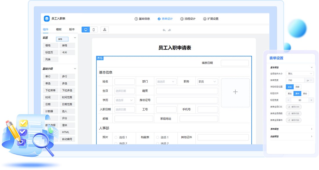 快速生成一张表单